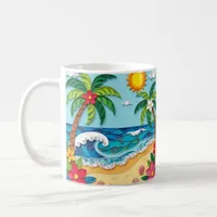 Palm Trees on the Beach  Coffee Mug