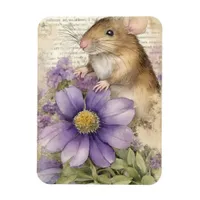 Adorable Watercolor Vintage Spring Mouse Magnet