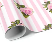 Pink Floral Chic Roses shabby  Gift Wrap