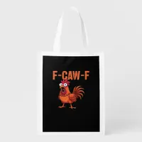 F Caw F Funny Chicken Classic Trendy Modern Style Grocery Bag