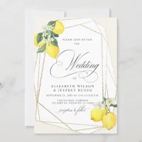 Rustic Lemon Citrus Boho Summer Wedding Invitation