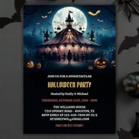 Spooky Circus Halloween Carnival Theme Party Invitation