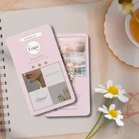 Elegant Pink Instagram 4 Photo Grid Business Card