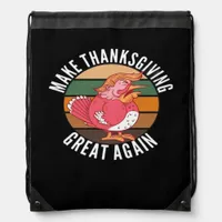 Make Thanksgiving Great Again Trumpkin –  Hallowee Drawstring Bag
