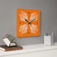 Clock - Diamond Petals on Orange