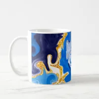 Beautiful Blue, Gold and White Swirls like Water   Coffee Mug