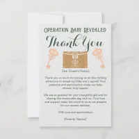 Escape Room Gender Reveal Baby Shower  Thank You Card