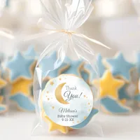 Whimsical Over the Moon Thank You Baby Shower Classic Round Sticker