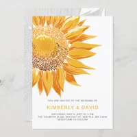 Modern SunFlower Wedding Invitations