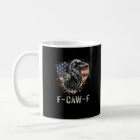 F-Caw-F Crow Bird Heart USA Flag Vintage Coffee Mug