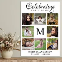 Celebration Of Life Memorial Photo Collage Funeral Poster