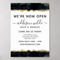 Black And Gold Watercolor Business Poster