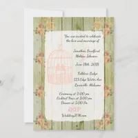 Rustic Floral Chic Floral Wedding Invitations