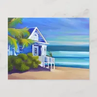 Pretty Blue Tropical Paradise | Saying Hello Postcard