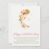 Floral Expecting Mom Happy 1st Mother’s Day Holiday Card