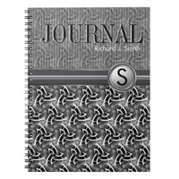 Geometry Hexagon Pattern Black White Journal