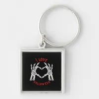 Halloween Skeletal Hands Heart Funny Saying  Keychain