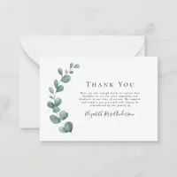 BUDGET Sympathy Eucalyptus Funeral Thank You Note 