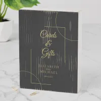 Geometric Wedding Cards & Gifts Gold/Black ID477 Wooden Box Sign