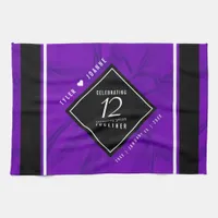Elegant 12th Silk Wedding Anniversary Celebration Kitchen Towel
