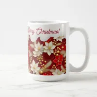 Red White Christmas Floral Pattern#17 ID1009 Coffee Mug