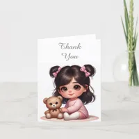 Cute Little Girl Thank You Note Card