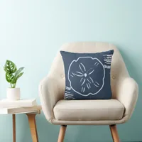 Modern Sand Dollar Coastal Decor Throw Pillow