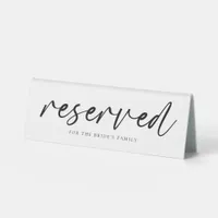 Modern Fun Wedding Reserved Table Tent Sign