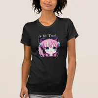 Personalized Kawaii Girl with Headphones on T-Shirt