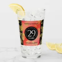 Elegant 29th Garnet Wedding Anniversary Glass