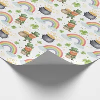 Rainbows Shamrocks Leprechauns St Patrick's Day  Wrapping Paper