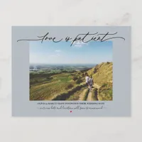 Love is Patient Wedding Postponement Dusty Blue Postcard