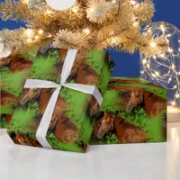 Two Beautiful Chestnut Horses in the Sun Wrapping Paper