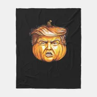 Funny Halloween Pumpkin Political Parody Donald Tr Fleece Blanket