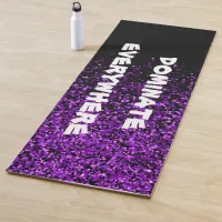 Purple Glitter on Black Dominate Everywhere | Yoga Mat