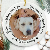 Pet Memorial Modern Dog 2 Photo Sympathy Ceramic Ornament