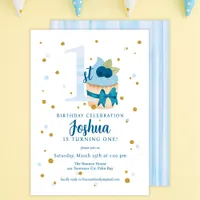 Classic Baby Boy 1st Birthday Party Invitation