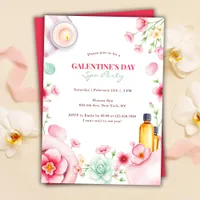 Girly Floral Relaxing Spa Party Galentine’s Day Invitation