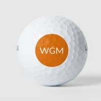 Personalized Initials Vibrant Orange White Golf Balls