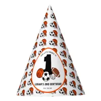 1 Ball Sports Theme Boy’s 1st Birthday Party Hat