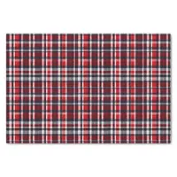 Elegant Red Tartan Check Plaid Patterned Christmas Tissue Paper