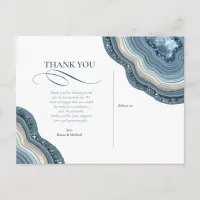 Agate Geode Glitter Wedding Dusty Blue ID647 Announcement Postcard