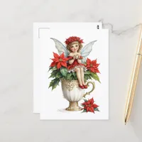 Fairy in a Christmas Teacup Postcard