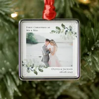 Chic Photo Eucalyptus Wedding  Metal Ornament