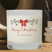 Personalized Merry Christmas Coquette Bow Trendy Scented Candle
