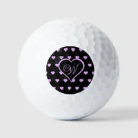 Fun and Flirty Pink Hearts Personalized  Golf Balls