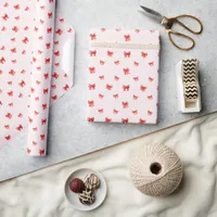 Red Valentine Bow Pattern Wrapping Paper