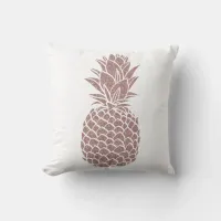 Girly Trendy Blush Pink Glitter Pineapple Throw Pillow