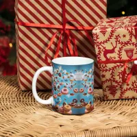 Rain With Blue Sky and Colorful Donuts Coffee Mug