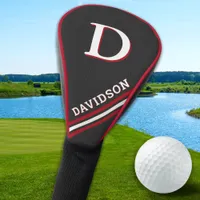 Modern Sporty Personalized Monogram Golfer Gift Golf Head Cover